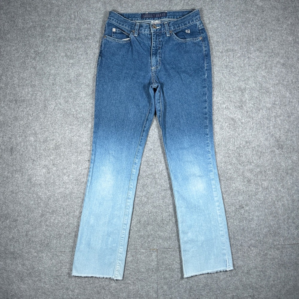 Guess denim jeans womens 27 Blue Ombre Gradient Y2K Vintage 1109